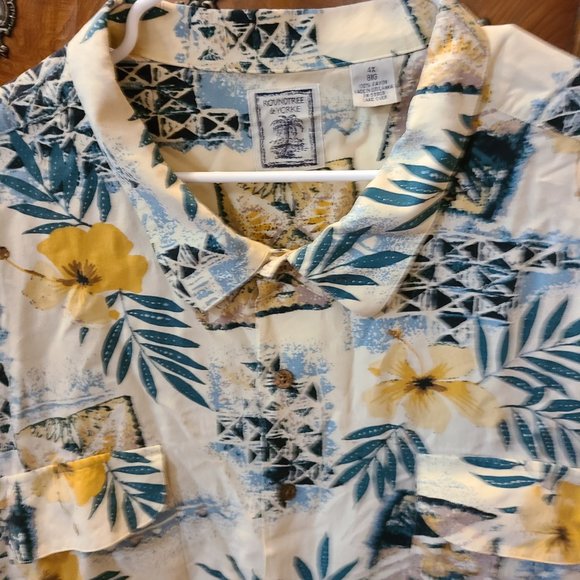 Vintage Roundtree & Yorke Shirt Mens Large Short Sleeve Hawaiian Fauna Casual 4X - Picture 2 of 8